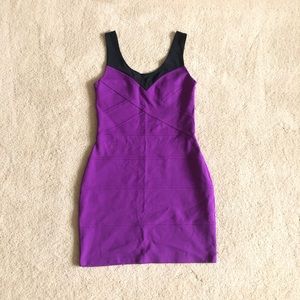 Express Purple Tight Fitted Bodycon Mini Dress Small